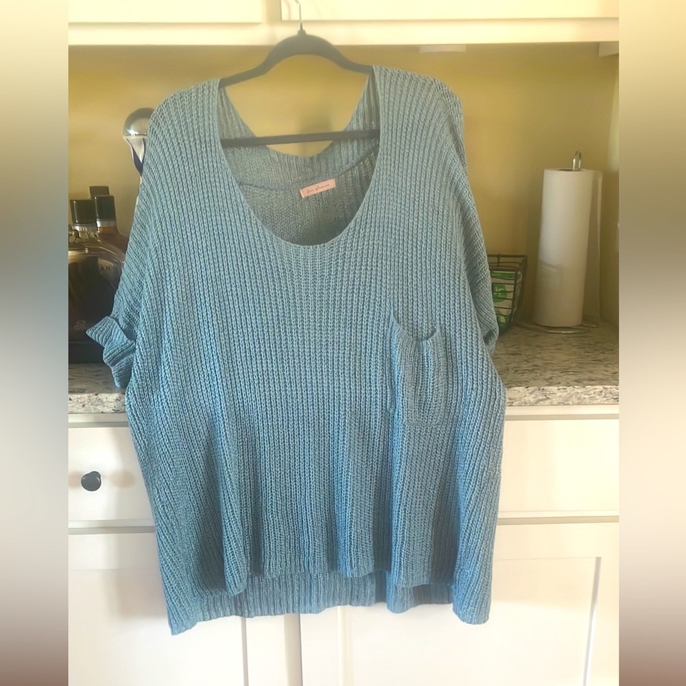 *SOLD* Oversized Blue Sweater- Ces Femme